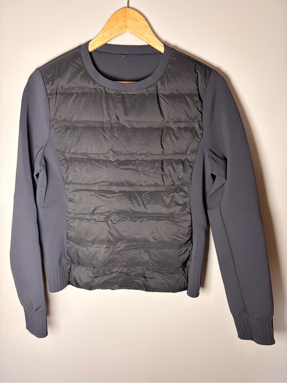 Lululemon Black Goose Down Insulated Puffer Pullover Long Sleeve Size S